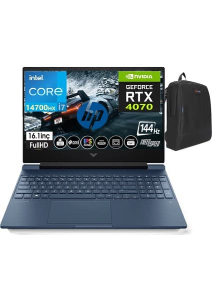 Hp Victus 16-R1019NT Intel Core I7-14700HX 32GB Ddr5 Ram 1tb SSD 8gb RTX4070 16.1 Inç 144Hz IPS Fhd WINDOWS11HOME Taşınabilir Bilgisayar 9J221EAW14+WEBLEGELSINÇANTA
