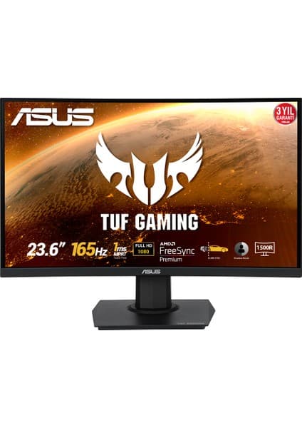 Asus TUF VG24VQE Kavisli 23.6" 165Hz 1ms (HDMI+Display) FreeSync Full HD LED Monitör