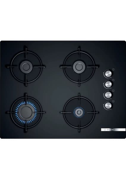 Bosch POP7C6O10O 4 Gözü Gazlı Siyah Cam Ankastre Ocak