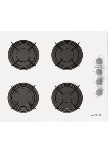 Alveus Gls 640 Beyaz Ankastre Cam Ocak 4