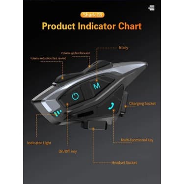 ÇELİKWORK IP65 Su Geçirmez 2 Kişi 1KM Grup İNTERKOM Müzik Paylaşımlı Motosiklet Motor Telsiz Kask Kulaklığı 2