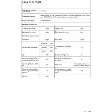 Siemens KG86NCWE0N Kombi No Frost Buzdolabı 5