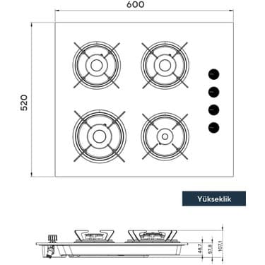 Kumtel Antrasit Set Üstü Ocak Lpg'li 2