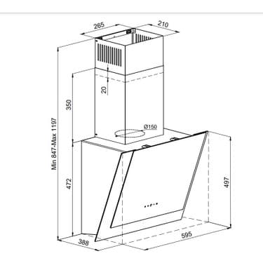Tommatech TDE6002BGI Duvar Tipi Davlumbaz 60 cm Inox 4