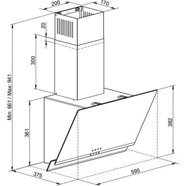 Tommatech TDE6003SG Duvar Tipi Davlumbaz 60 cm Gri Cam 4