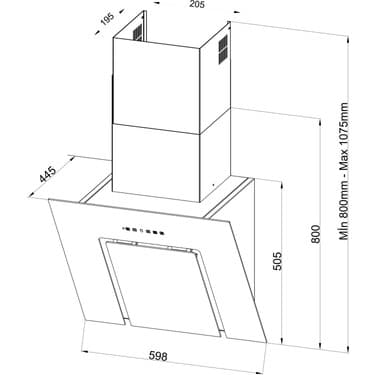 Termikel 60 Cm Siyah Davlumbaz Lumex BB60 2