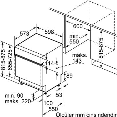 Siemens SN53IW50KT IQ300 D Enerji Sınıfı 4 Programlı Yarı Ankastre Bulaşık Makinesi 3