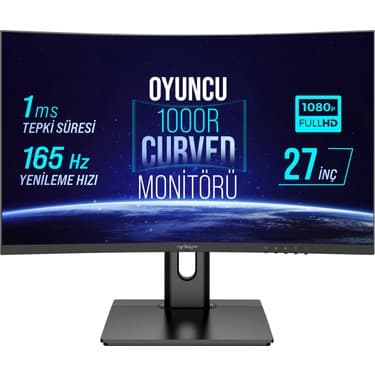Warp WRP27-165-B 27" 165Hz 1ms 1000R Curved FHD G-Sync & FreeSync RGB Oyuncu Monitörü 2