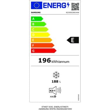 Samsung RZ20DG3001WWTR 160Lt Tek Kapılı Derin Dondurucu 5