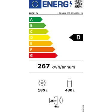 Arçelik 283614 Ieb E Enerji Sınıfı 535 lt No Frost Buzdolabı 3
