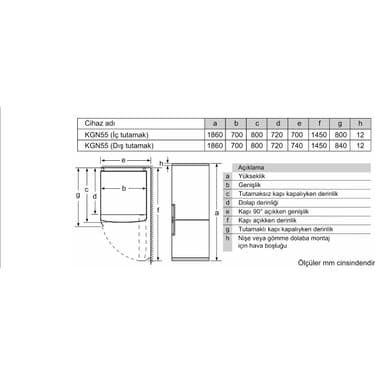 Siemens KG55NVIE0N IQ300 E Enerji Sınıfı 483 lt No Frost Buzdolabı 4