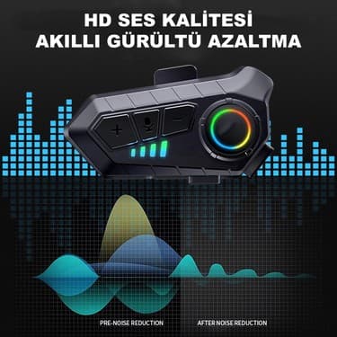 Ebakbak Motosiklet Intercom Kask Kulaklık Üniversal Tüm Kasklara Uygun Işıklı Mod Motor Interkom Bluetooth 3