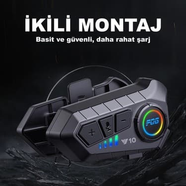 Ebakbak Motosiklet Intercom Kask Kulaklık Üniversal Tüm Kasklara Uygun Işıklı Mod Motor Interkom Bluetooth 4