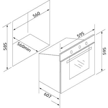 Silverline Siyah Cam BO65E1B01 Fırın 3