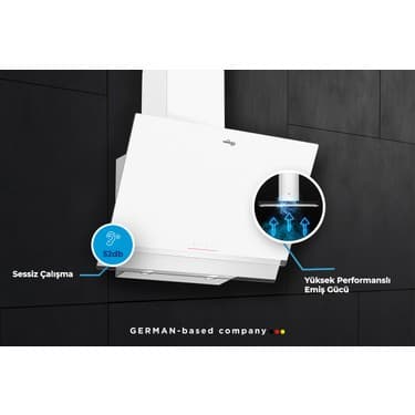 Tommatech TDE6003WG Duvar Tipi Davlumbaz 60 cm Beyaz Cam 2