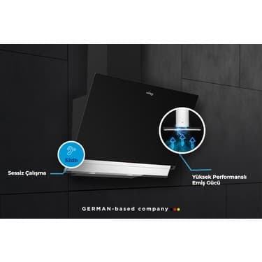 Tommatech TDE6003BG Duvar Tipi Davlumbaz 60 cm Siyah Cam 2