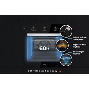 Tommatech TAF6006BSM Ankastre Elektrikli Fırın 2