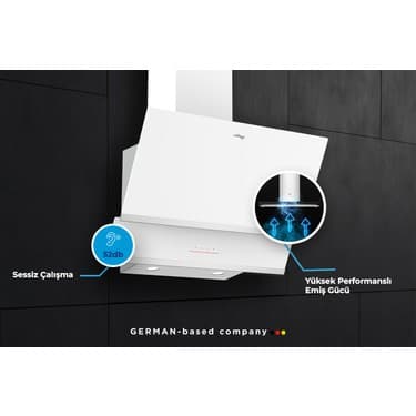 Tommatech TDE6001WG Duvar Tipi Davlumbaz 60 Cm Beyaz Cam 2