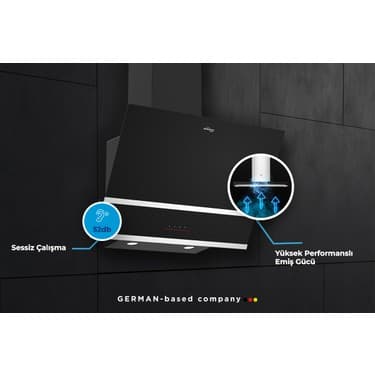 Tommatech TDE6001BG Duvar Tipi Davlumbaz 60 cm Siyah 2