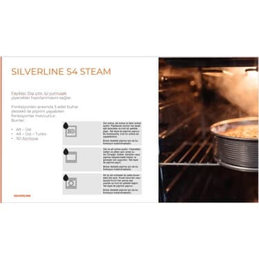 Silverline BO65P4B01 Buhar Destekli + Airfryer Özellikli Ankastre Fırın 4