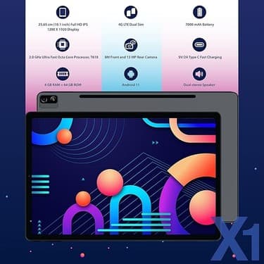 Swipe X1 Tab Fhd IPS Ekran Octa Core 10.1 Inch With Wi-Fi+4g Tablet (4GB+64GB, Space Grey) 4