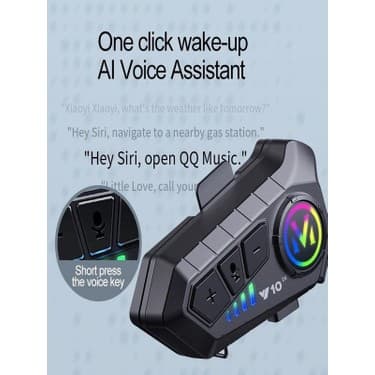 Deanb Y0010 Ipx6 Su Geçirmez Rgb Sesli Asistan Hd Ses 5.3 Bluetooth Wireless Interkom Kask Kulaklığı 3