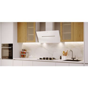 Kügerr D8 90 cm Beyaz Sessiz Davlumbaz 4