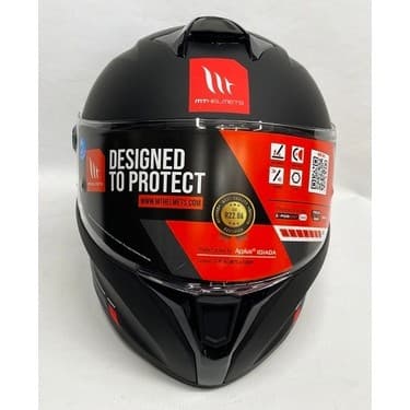 MT Targo S Mat Siyah A1 Şeffaf Vizörlü V-14B Motosiklet Kaskı 5