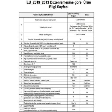 LG 75UT9100 75" 190 Ekran 4K UHD webOS Smart LED TV 7