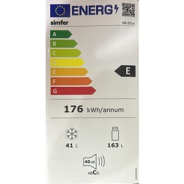 Simfer SR-2514 E Enerji Sınıf Statik Çift Kapılı Buzdolabı 4