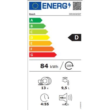 Bosch SMI4IKW50T D Enerji Sınıfı 5 Programlı Ankastre Bulaşık Makinesi 4