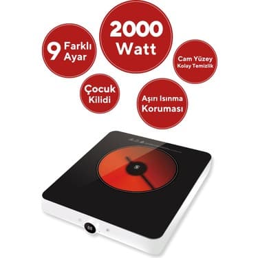 Kumtel Tekli Elektrikli Vitroseramik Ocak HCA-2001 3