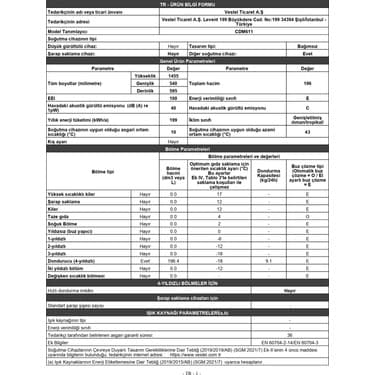 Vestel CDM610-611 Beyaz F Enerji Sınıfı Dikey Derin Dondurucu - 196 LT 4