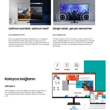 Samsung 4K Ultra HD HDR10 Monitör 109 Ekran 43" Wi-Fi Bağlantı Smart Slim Monitör- TV 7