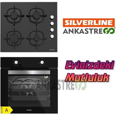 Silverline BO6501B01 - CS5343B01 Siyah Cam Ankastre Set 2