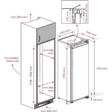 Teka Rsl 73360 Fı Eu E Enerji Sınıfı 315 lt Ankastre Buzdolabı 2