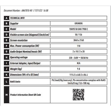 Grundig Arçelik Grundig Tokyo 50 GHU 7900 C 50" 127 Ekran Uydu Alıcılı 4K Ultra HD Smart LED TV 6