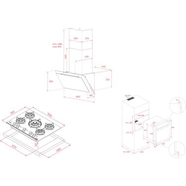Teka Infinity Ankastre Set (DVI 88-G1 Eos Bm + Gbc 75-G1 Gbc Bm + Hlb 85-G1 P Bm) 2