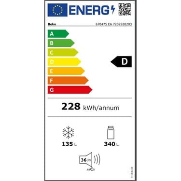 Beko 670475 Ea Siyah antrasit D Enerji Sınıfı 475 lt No Frost Buzdolabı 4