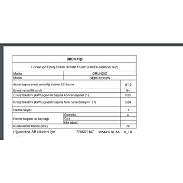 Grundig Grundıg Gebd 12302 W Fırın Buhar Destekli Ankastre Fırın Beyaz 3