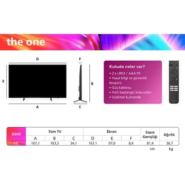 Philips The One 75PUS8909/12 75'' 189 Ekran Uydu Alıcılı 4K Ultra HD Smart Ambilight LED TV 7