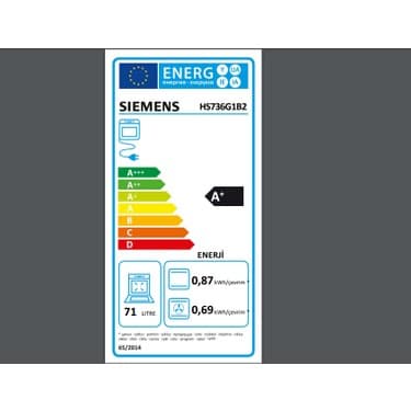 Siemens Sıemens HS736G1B2 A+ Enerji Sınıfı 71 Lt Ankastre Fırın 7