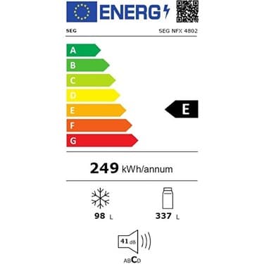SEG Nfx 4802 E Enerji Sınıfı 435 lt Nofrost Buzdolabı 3