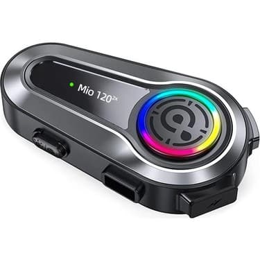 Mioji Mio 120 2x Rgb 1000MAH Ipx6 1500M 2 Kişilik Kask Intercom Motosiklet Bluetooth Kulaklık - Siyah 3