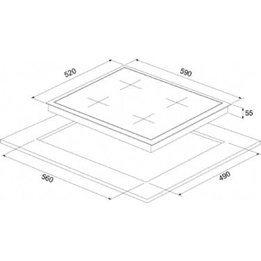 Esty 5335.6.103.13-ESTY ACO5335W01 Beyaz Cam Ankastre Ocak 2