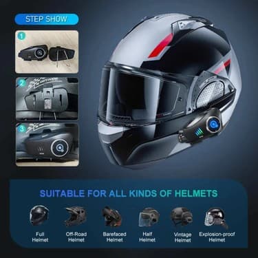 Vothoon Q28 Motosiklet Kask Bluetooth Kulaklık 1080P Kamera Interkom Kulaklık Su Geçirmez Intercom 2