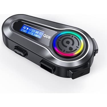 Tekno Trust Q08 Bluetooth Motosiklet Kask Kulaklığı 1000Mah Lcd Ekranlı Radyolu Rgb Işıklı Kulaklık Seti 2