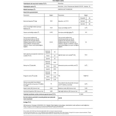 Electrolux EW6F3411ACT 600 Serisi Sensicare 10 kg 1400 Devir Autodose Wi-Fi Çamaşır Makinesi 4
