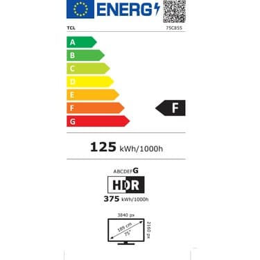 TCL 75C855 75'' 189 Ekran Uydu Alıcılı 4K Ultra HD Smart Google QLED TV 4