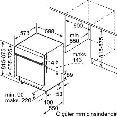 Siemens SN53IS62MT 6 Programlı 14 Kişilik Bulaşık Makinesi 5
